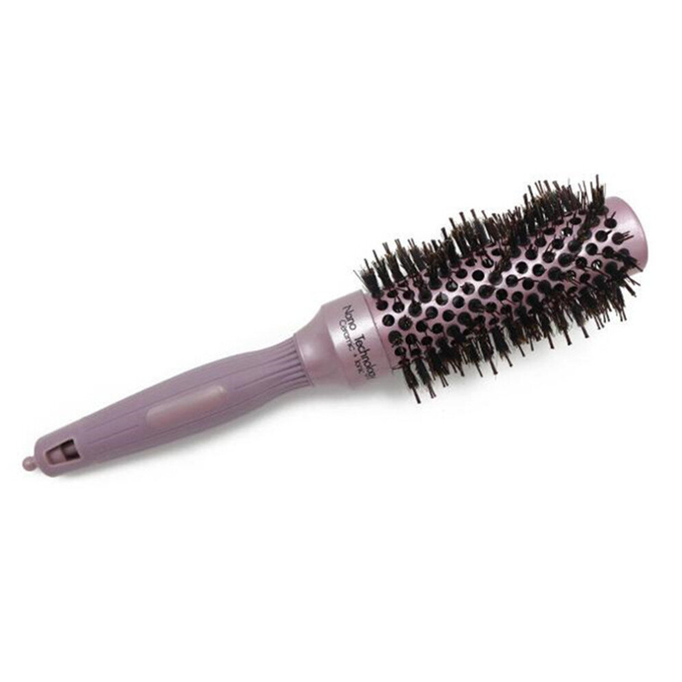 Aluminum Round Hair Curling Comb Anti Static Boar Bristle Nano Hair Ceramic Brush Ionic For Hairdresser Comb Styling