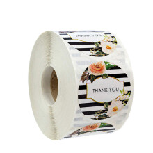 Thank You Stickers Roll 8 Floral Designs 1.5inch 500 Units in One Set for Gift Decor Thank You Cards