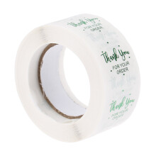 500PCS/roll "THANK you for your order"sticker for envelope sealing label Green transparent sticker stationery