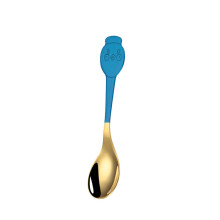 4pc Stainless Steel Round Spoon Kids Cultery Ice Cream Coffee Spoons Teaspoon Mini Golden Dessert Cake Stirring Scoop Tableware