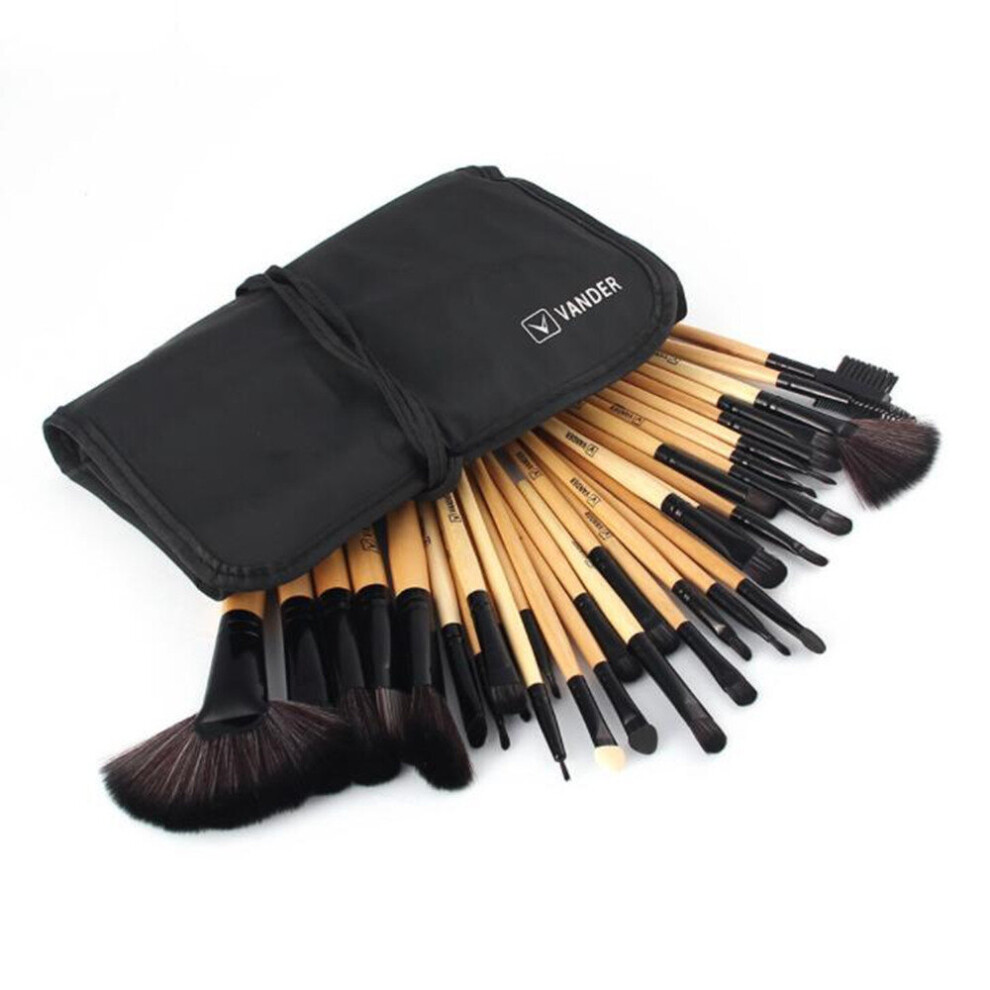 32pcs Muticolor Eyebrow Shadow Soft Makeup Brush Set Kit + Pouch Bag
