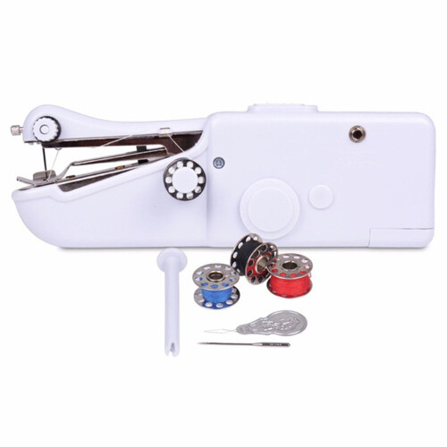 Mini Handheld Sewing Machine Portable Needlework Cordless Household Handy 2
