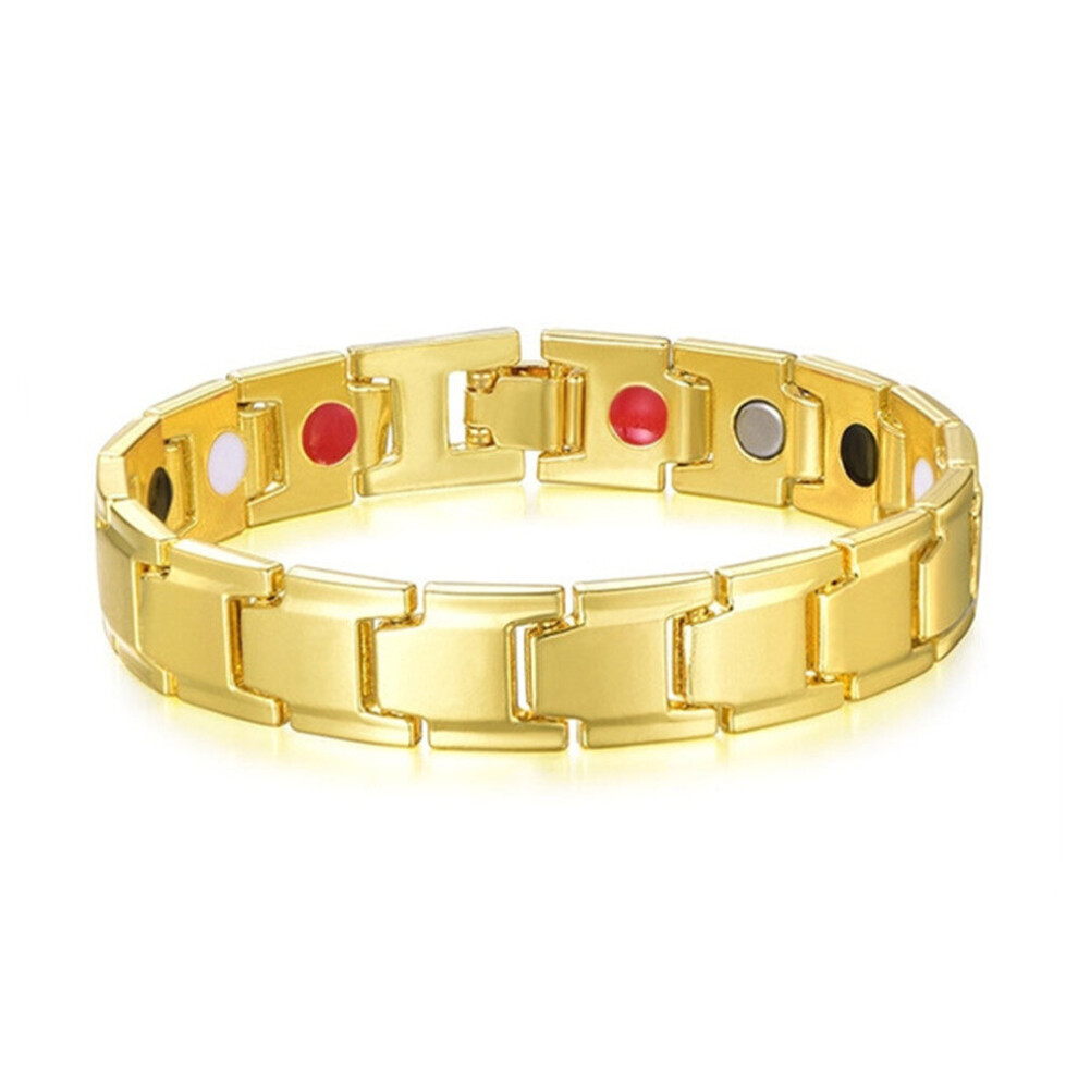 2PCS New Fashion Jewelry Therapeutic Energy Healing Bracelet Stainless Steel Magnetic Therapy Bracelet