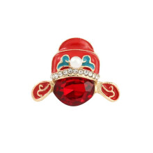 4PCS Chinese Style Hat Brooch Ruby Opera Hat Alloy Brooch