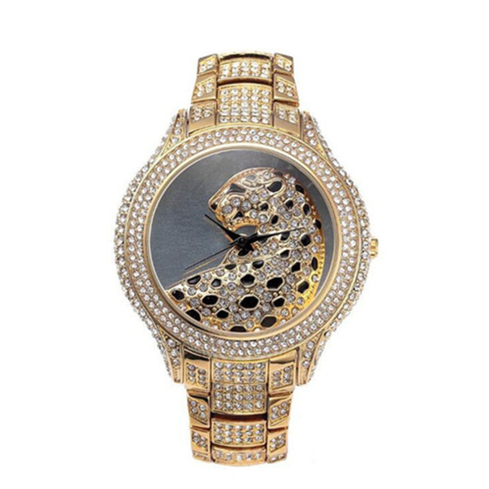 Miss Fox Hot Leopard Watch Fashion Female Golden Clock Charms Full Diamond Brand Gold Watch Women Wrist Business Quartz Watches