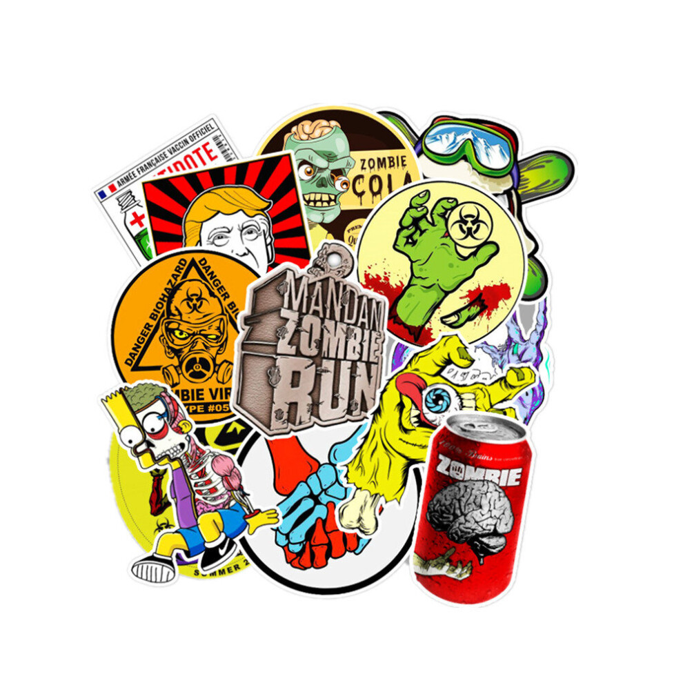 50 Pcs/Set Zombie Graffiti Stickers Car Motorcycle Computer Refrigerator Suitcase Stickers Waterproof 774048596152