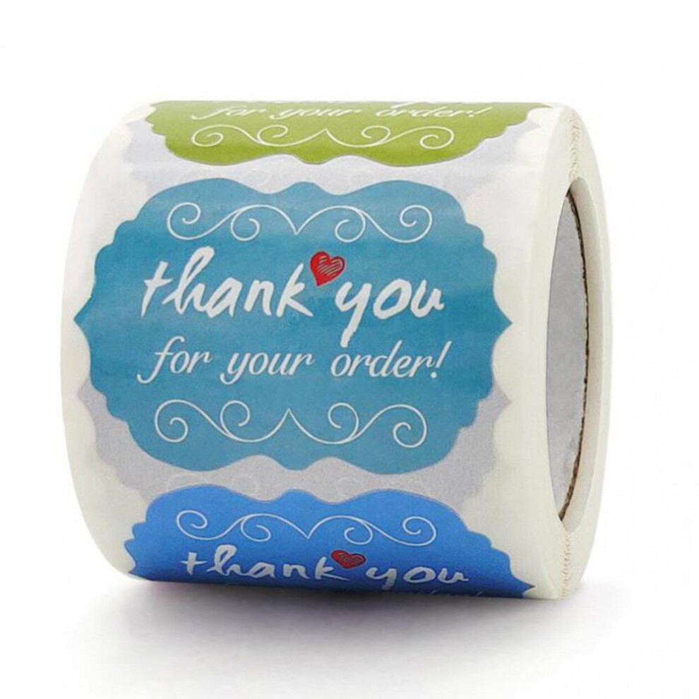 250pcs/roll Thank You for Your Order Stickers, Colorful Waterproof Decorative Sticker for Small Business Envelope Seal Gift Packaging