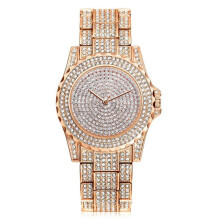 Women Fashion Luxury Gold Stainless Steel Quartz Wristwatch Ladies Designer Dress Diamond Bracelet Watches