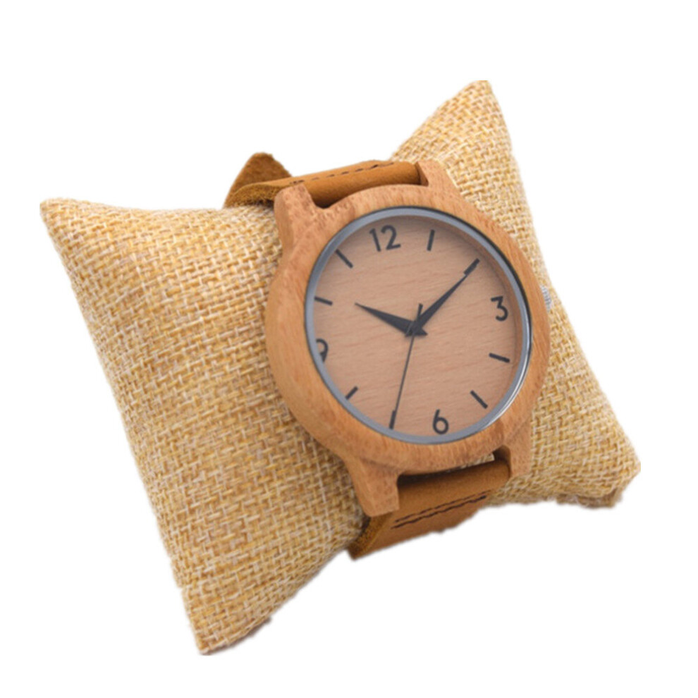 Leather Strap Lovers Wooden Bamboo Lovers Quartz Sandalwood Watch-image-OPC-P7Z7VND-NEW