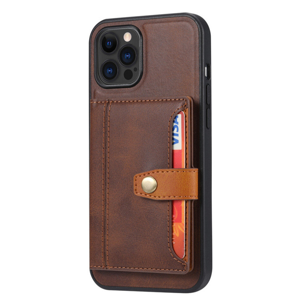 Luxury Skin Pu Leather Flip Case For Iphone 12 Pro With Buckle Cards Protect Cover Coque Etui 774048563895