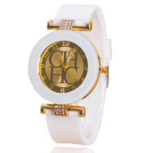 2PCS Rhinestone Casual Quartz Watch Ladies Leather