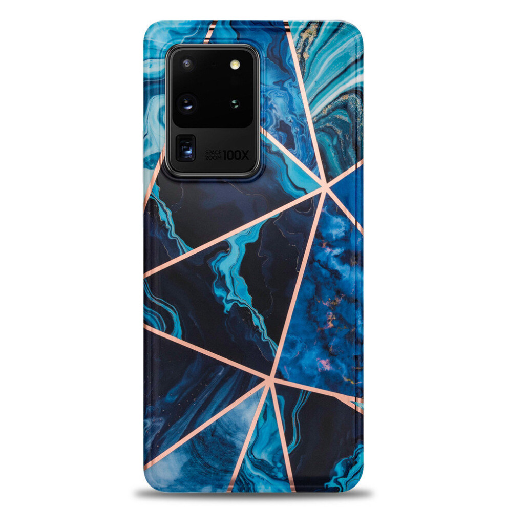 2Pc Marble Stone Texture Phone Case For Samsung Galaxy S10 Colorful Soft Plating Geometric Back Cover Silicone Cases 774048571579