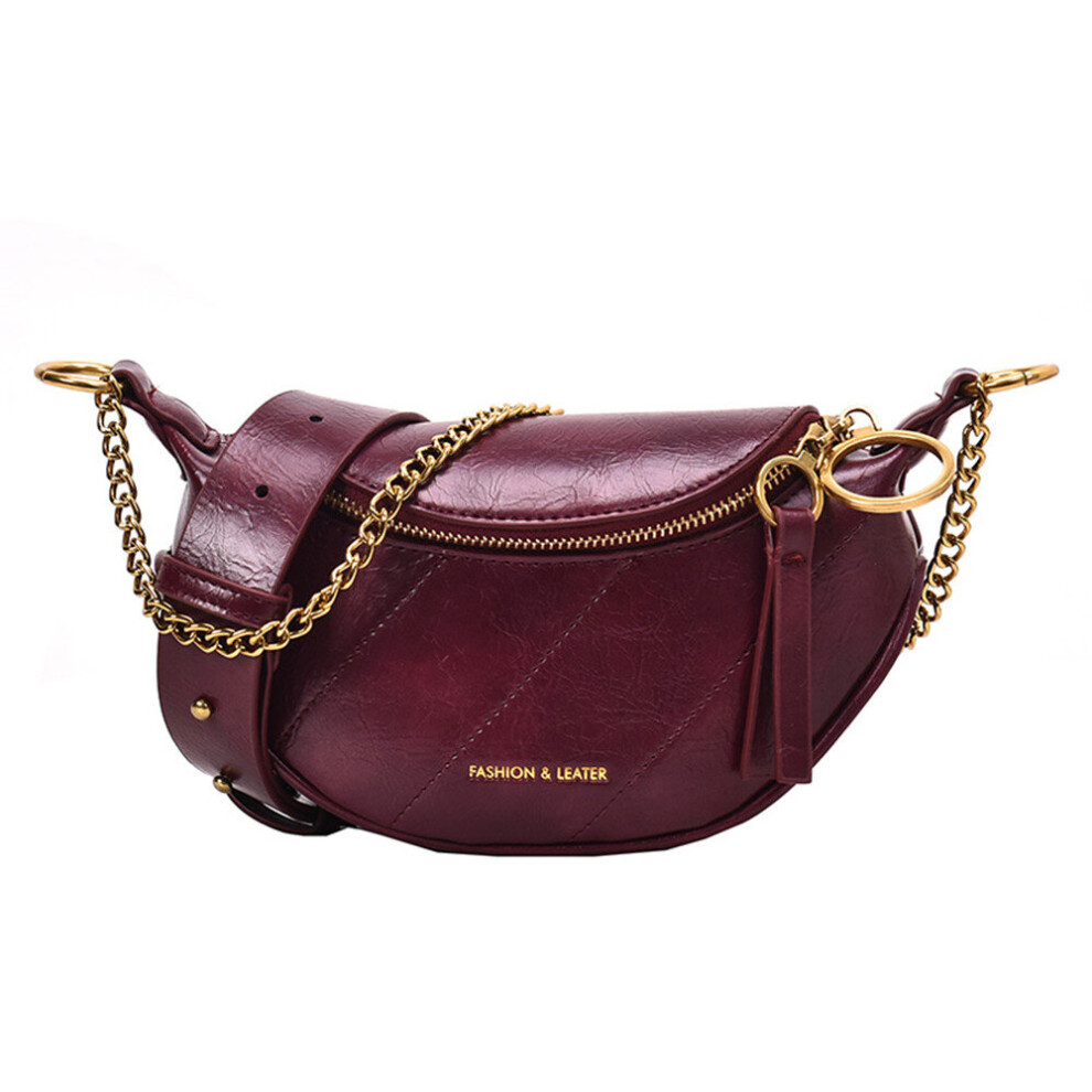 Women Fashion Letter Print Designer Chest Bag Casual Chain Crossbody Retro Bag  Personality Brand Wild Broadband Belt Bags