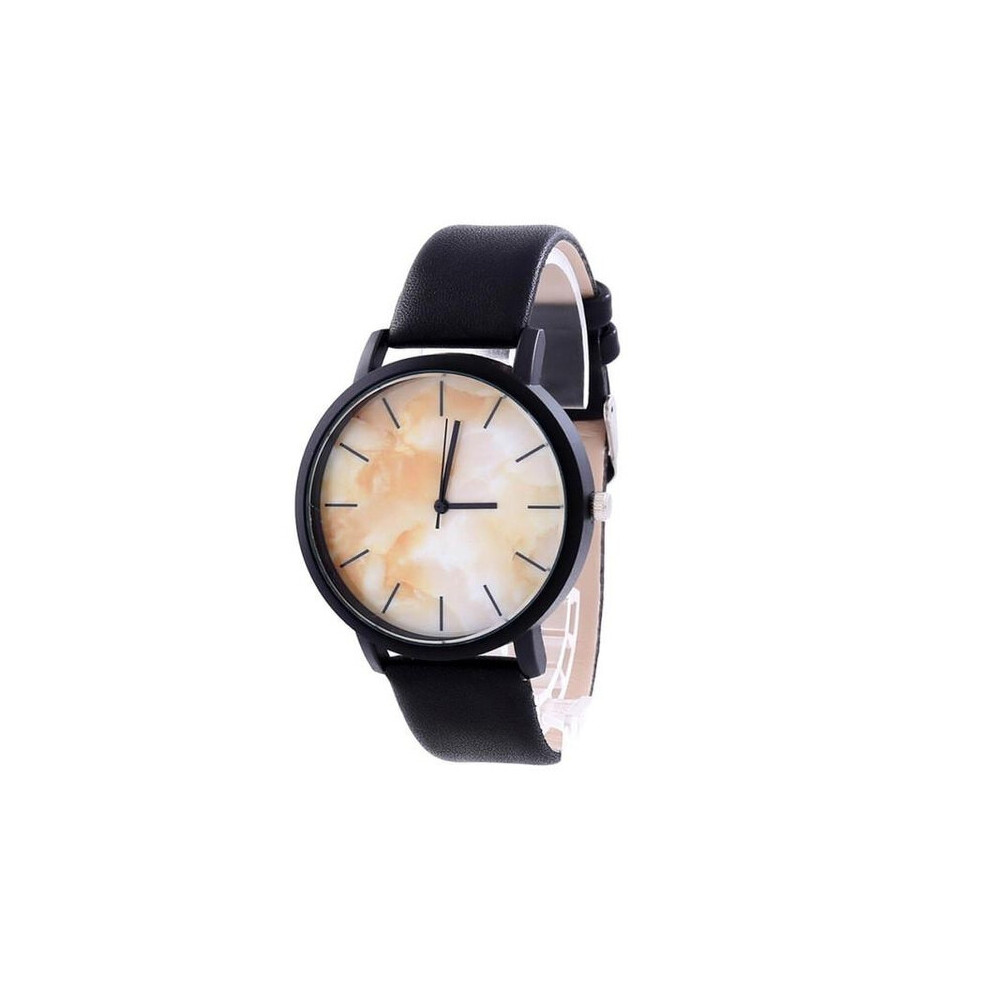 2PCS Women Men Unisex Marble Pattern Faux Leather Quartz Wrist Watches-image-OPC-P7Z7XMY-NEW