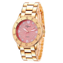 Fashion Woman Ronde Dial Analog Metal Watch With Metal Strap Christmas Gifts