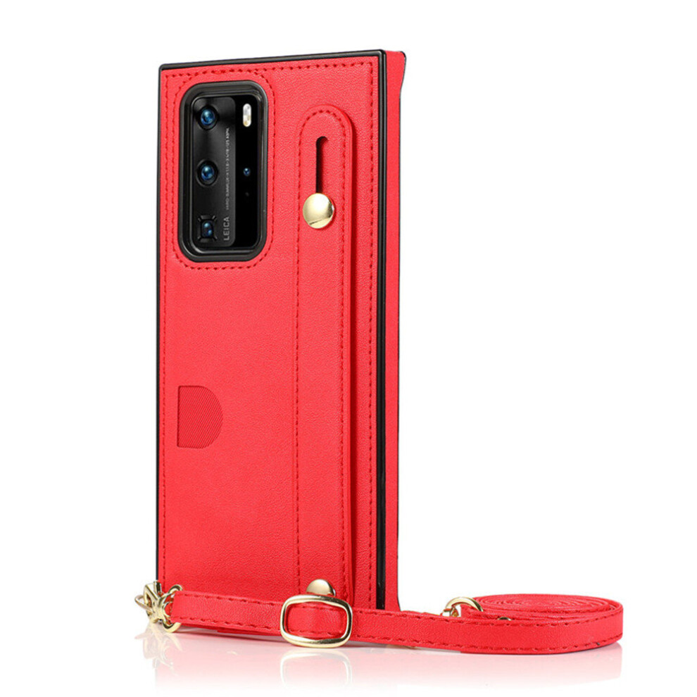 Pu Leather Case For Huawei P40 Multi Card Slot Phone Holder Case With Lanyard 774048571630