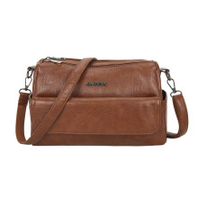 Vintage Women Pure Color PU Leather Shoulder Crossbody Messenger Bag Casual Ladies Large Capacity Handbags