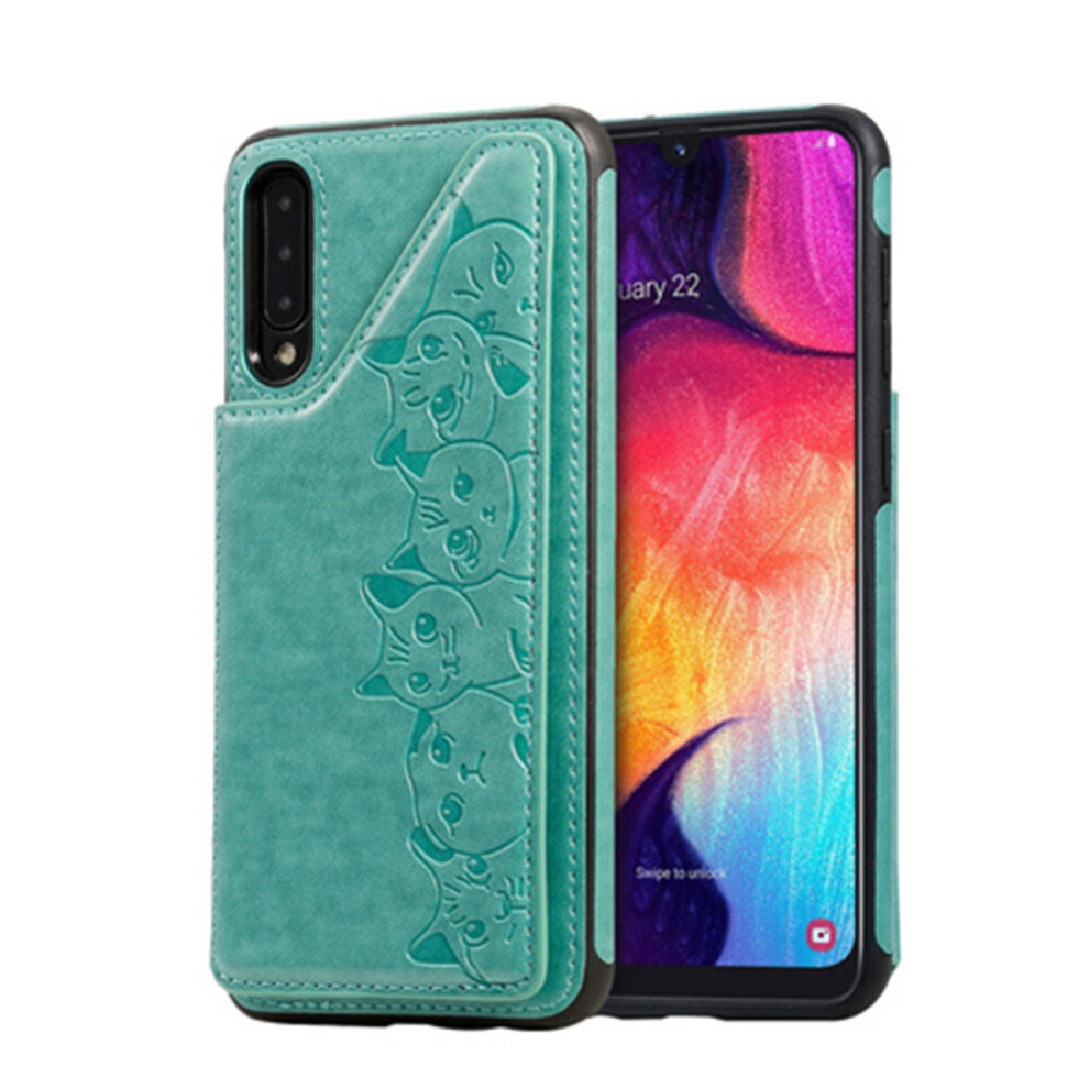 Cat Head Embossed Anti-Fall Mobile Phone Case Rollover Bracket Mobile Phone Leather Case For Samsung Note 8 774048629430