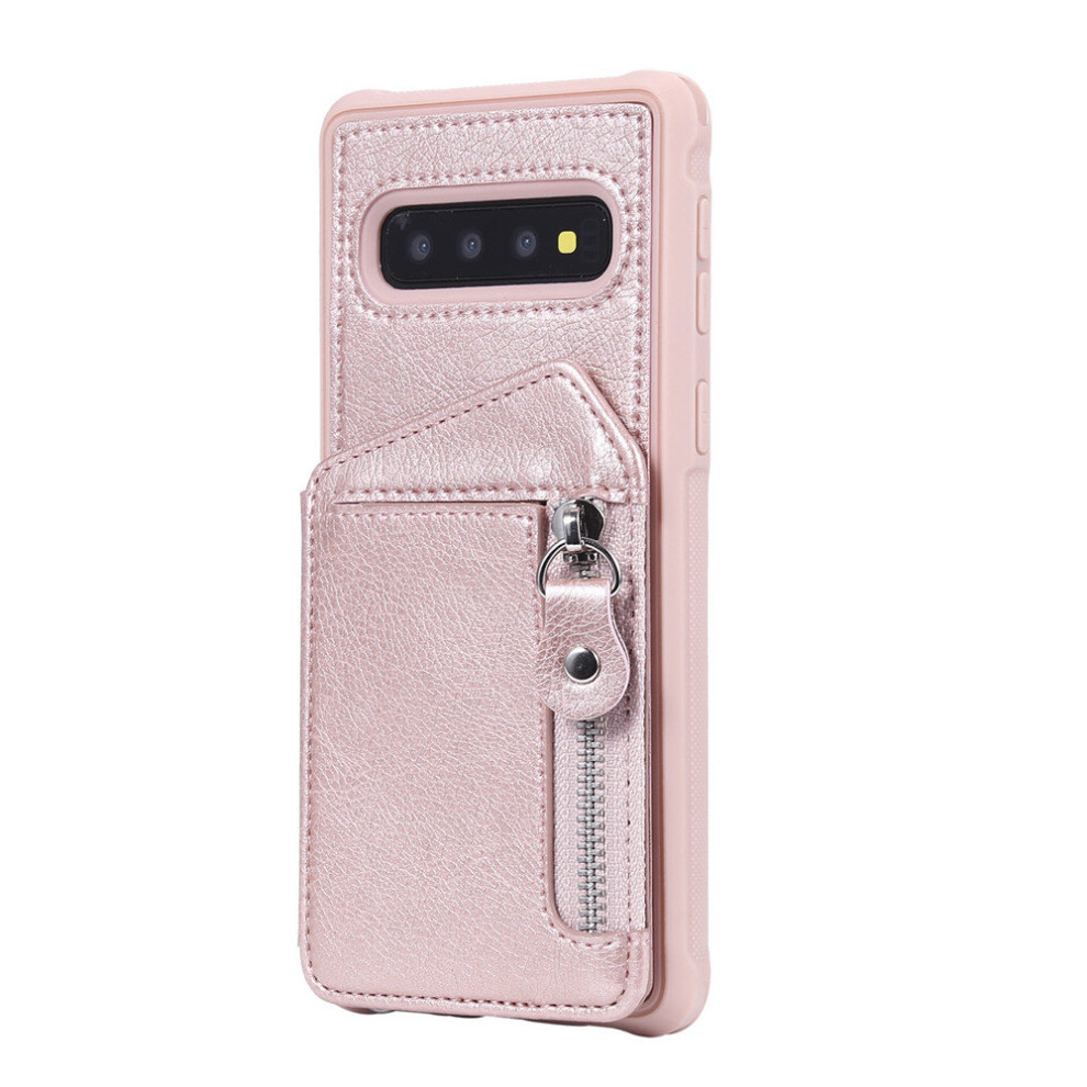 Double Button Zipper Anti-Fall Mobile Phone Case Rollover Bracket Mobile Phone Leather Case For Samsung S20 774048629515
