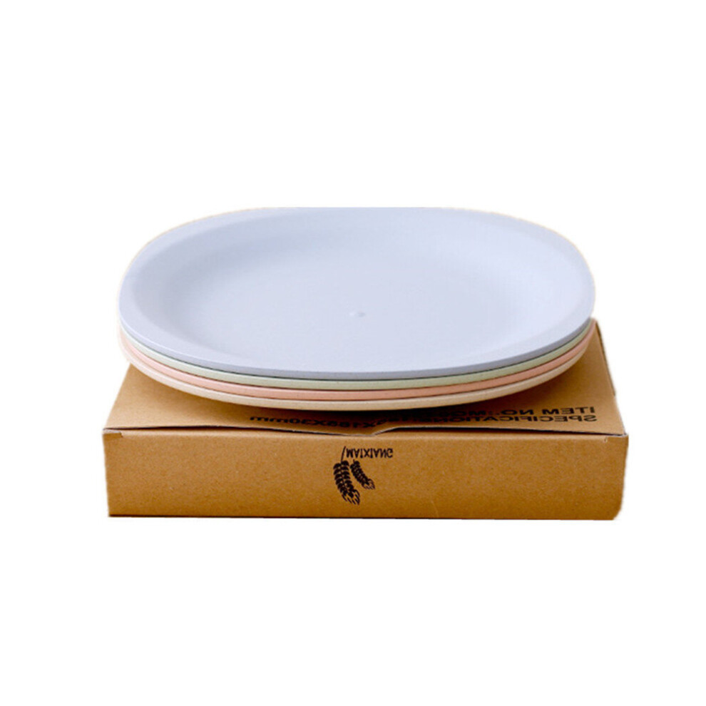 1Set Micro-wave Plates for Baby Feeding, Wheat Straw Degradable Healthy Tableware Plate for Toddler Kids