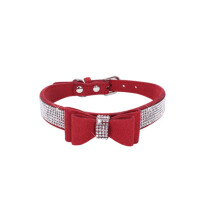 2 Pcs Pet Dog Cat Bowknot Collar Bling Rhinestone Pet Collar Soft Cute Tie Collar For Small Medium Pet Dog Cat