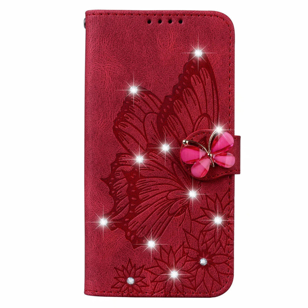 Diamond Butterfly Pu Leather Wallet Phone Case For Iphone 12 Pro Max 774048577021