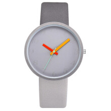 Women Watch Gray Contrast Leather Quartz Watch Women Men Watches Lovers Unisex Casual Ladies Wrist Watch Clock