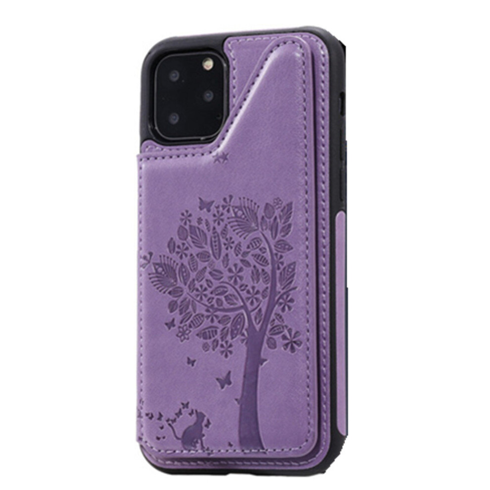 R61 Leather Cat And Tree Embossed Anti-Fall Mobile Phone Case Rollover Bracket Mobile Phone Leather Case For Samsung S20 Ultra 774048629867