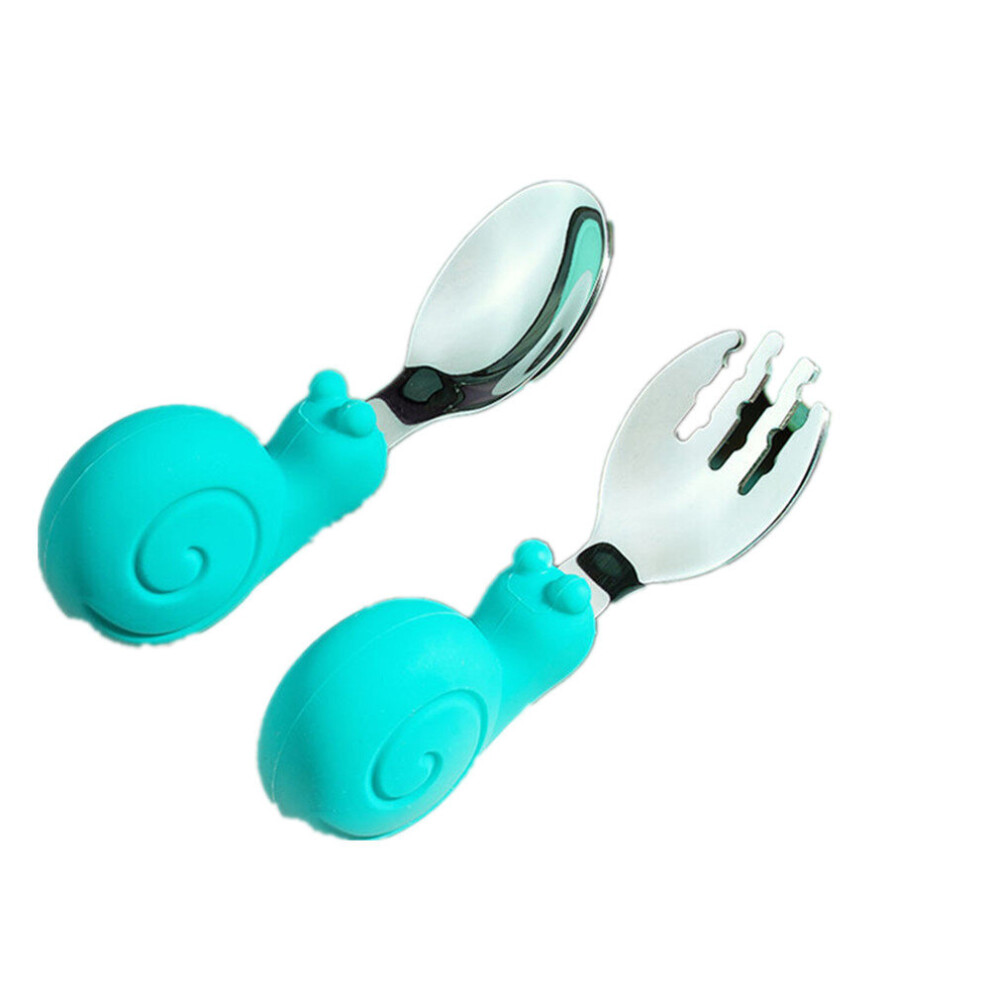 1Set Baby Gadgets Tableware Set Children Utensil Stainless Steel Toddler Dinnerware Cutlery Cartoon Infant Food Feeding Spoon Fork