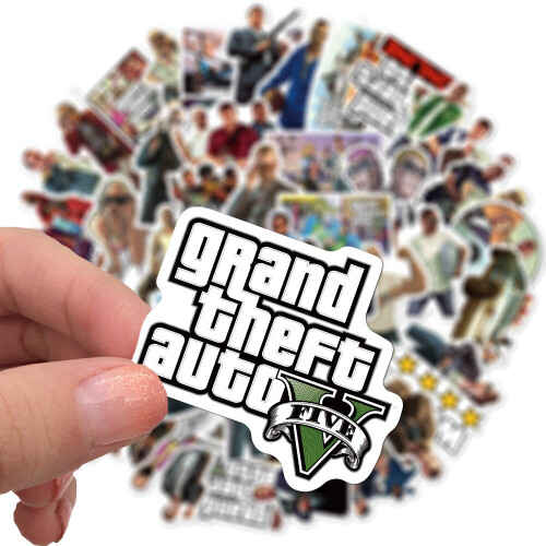 50PCS/set Hot Game GTA Stickers Suitcase Graffiti Motorcycle Skateboard ...