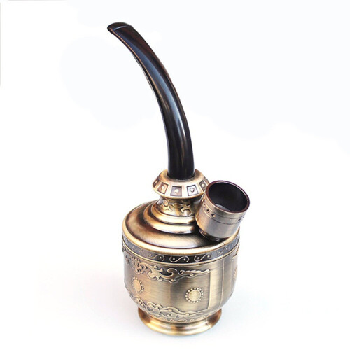 2PCS Copper Color Metal Pipes Hookah Smoking Pipe 1
