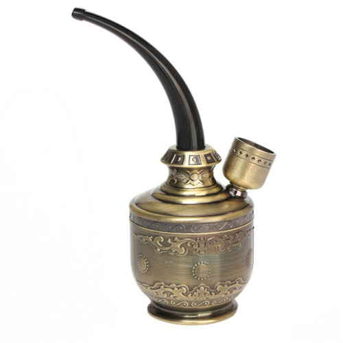2PCS Copper Color Metal Pipes Hookah Smoking Pipe