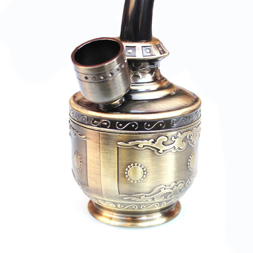 2PCS Copper Color Metal Pipes Hookah Smoking Pipe 2