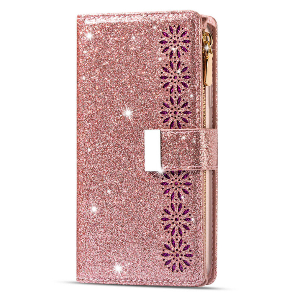 Zipper Shiny Flip Case Pu Leather For Iphone Xs Max Magnetic Glitter Sparkle Coque Cover 774048567763