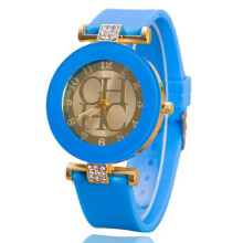2PCS Rhinestone Casual Quartz Watch Ladies Leather
