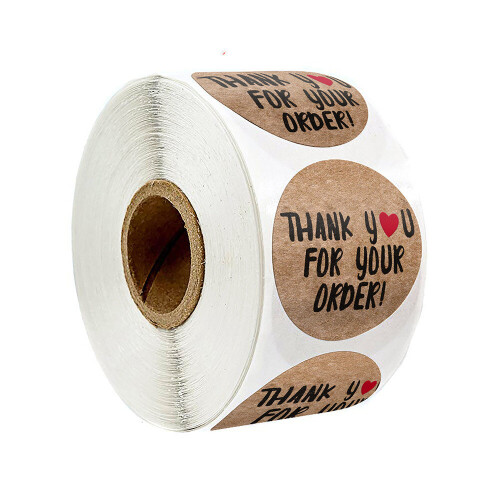 500 pcs/roll round thank you for your order sticker golden stickers ...