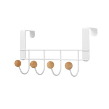 Home Door 4 Hook Rack Metal Clothes Storage Rack Portable Bedroom Kitchen Bathroom Door Clothes Hat Hook Cabinet Door Rack