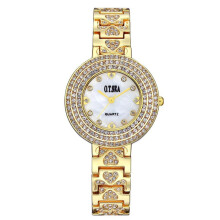 Fashion Women Alloy Dial Quartz Analog Rhinestone Bracelet Wrist Watch