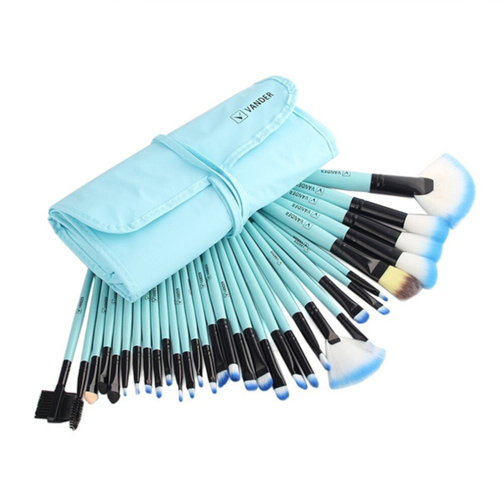 Gray 32Pcs Makeup Brush Set Professional Cosmetics Brushes Make Up Tool Kit Pouch Bag