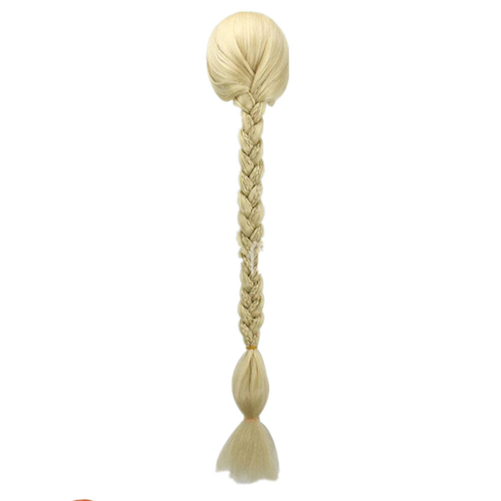 High Quality Princess Rapunzel Wig 120cm 47" Long Blonde Braid Ponytails Cosplay