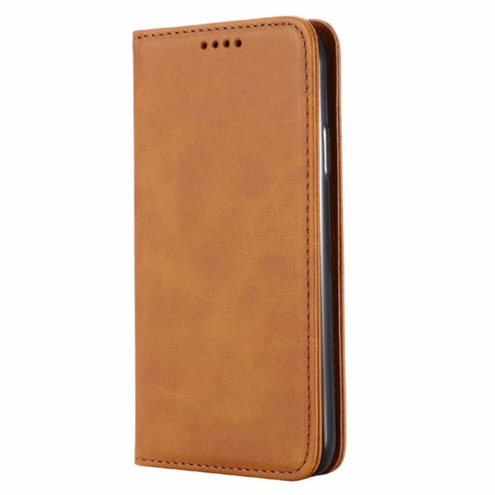 Wallet Pu Leather Phone Case For Iphone 12 Pro Max Pull-On Calf Solid Color Pu Leather Grain 774048570633