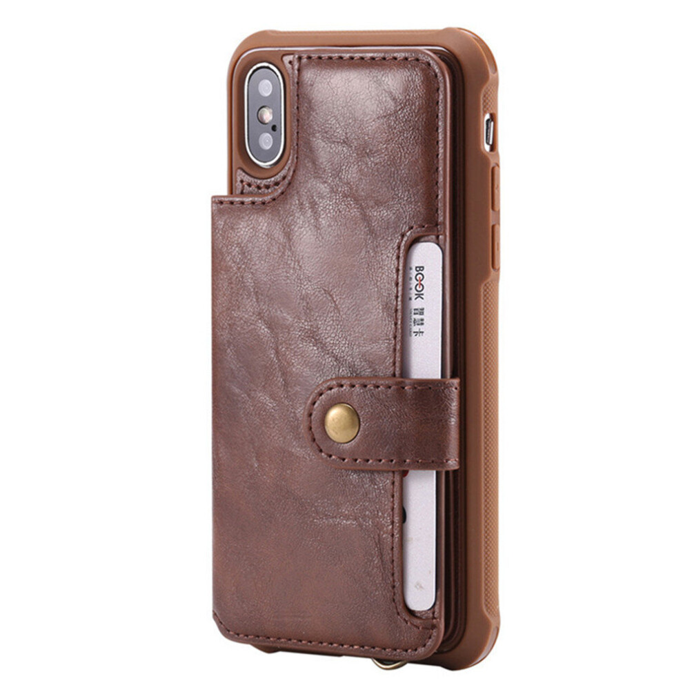 Wallet Pu Leather Phone Case For Iphone X Multifunctional Pu Leather Case Solid Color 774048570640