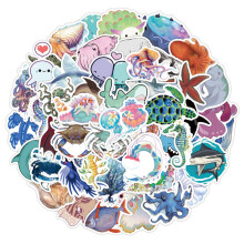 50Pcs/set Laptop Decoration Stickers Ocean Series Stickers Waterproof Stickers Simple Girl Cute Cartoon Vsco Sticker Decal