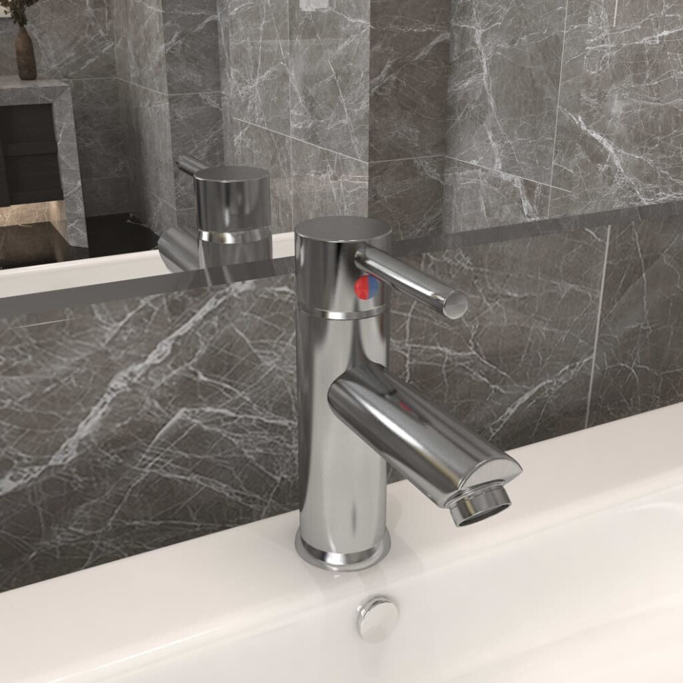 Vidaxl Bathroom Basin Faucet Sink Bath Washbasin Tap Plumping Fixture Silver