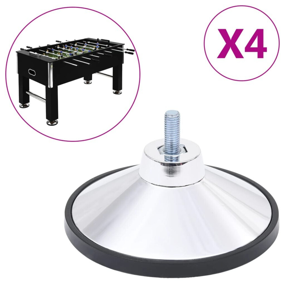 Vidaxl 4X Football Table Feet Chrome M10 Foosball Game Accessory Sporting Good