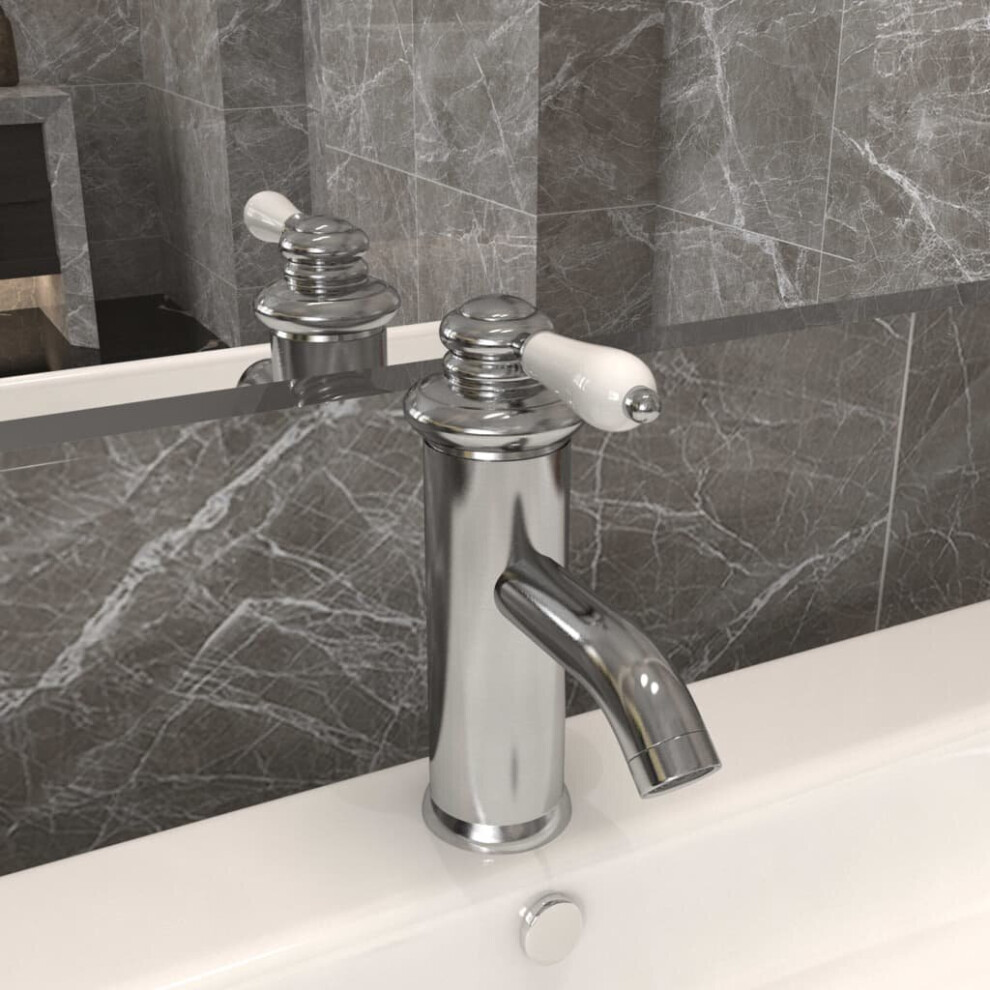 Vidaxl Bathroom Basin Faucet Silver Sink Bath Washbasin Tap Plumping Fixture 8720286204641