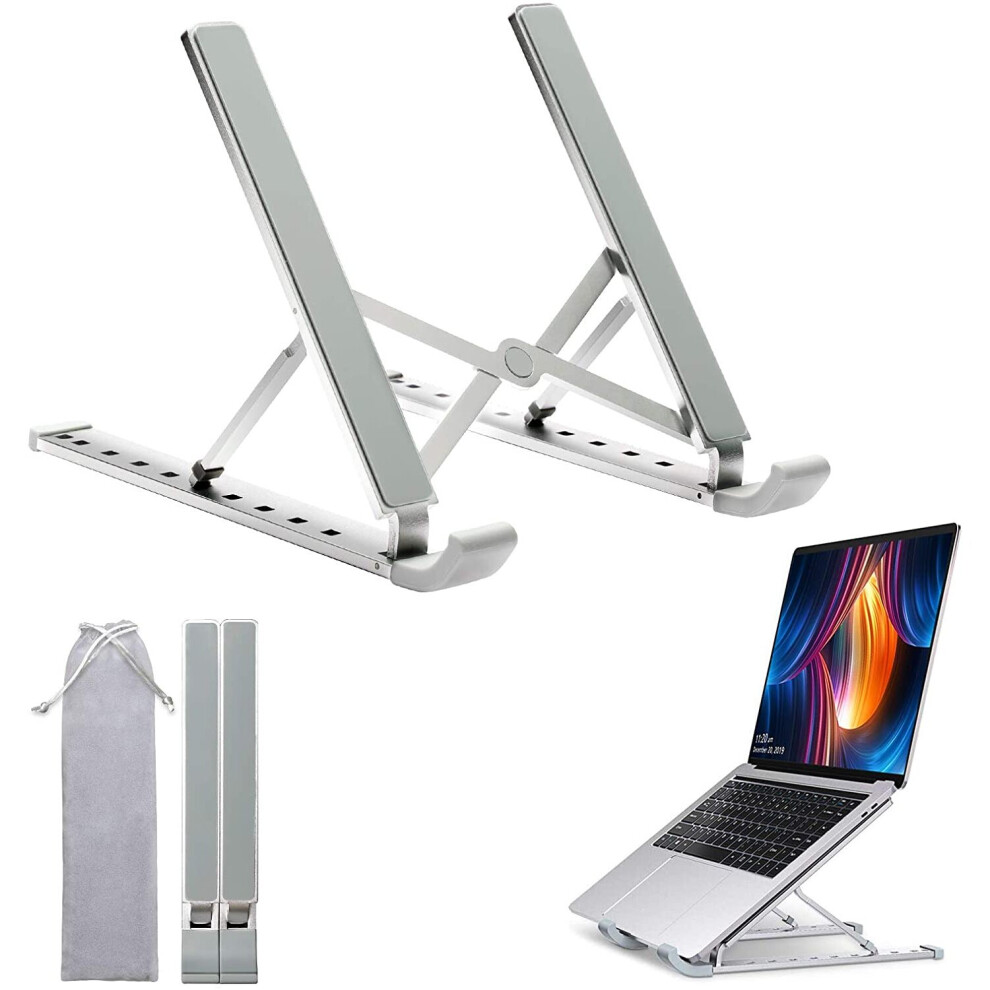 Laptop Stand, 9 Height Adjustment Portable Laptop Computer Cooling Riser Desk,Aluminum Ergonomic 8395474840095