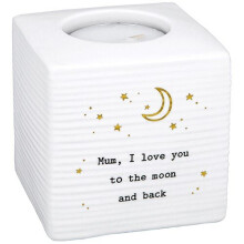Thoughtful Words Mum I Love You To The Moon Ceramic Tea Light Holder Gift Idea