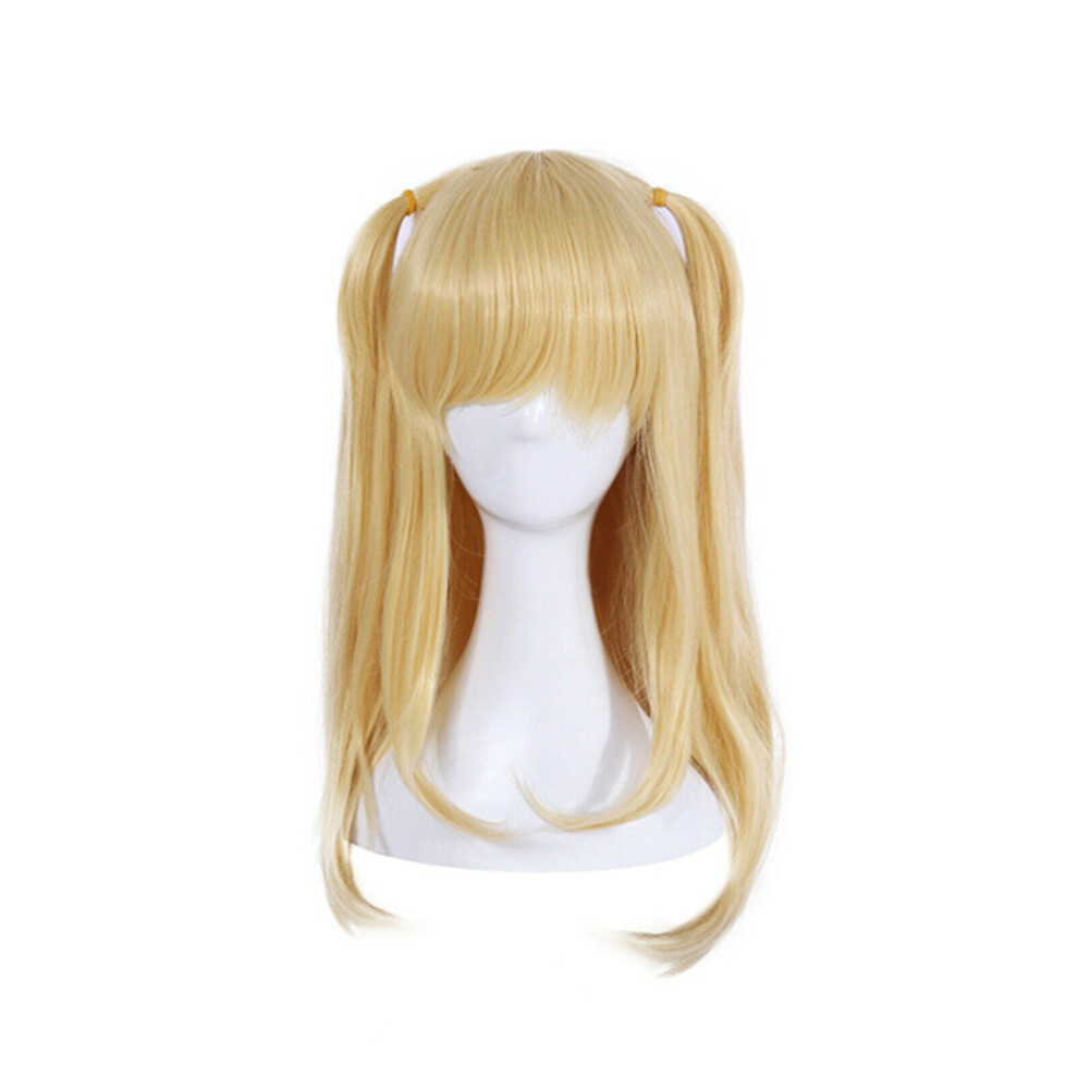 Cosplay Wig Women Blonde Long Straight Bangs Anime Hair Full Wigs
