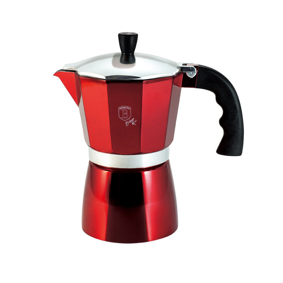 (Burgundy) Berlinger Haus 6 Cup Espresso Coffee Maker Pot